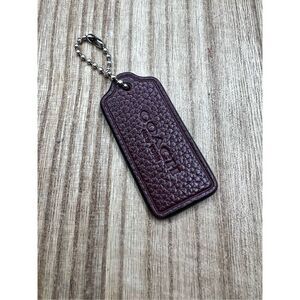 Coach Wine Red Leather Key Fob